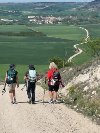 Andrea Neilsen, Lonnie Gisi and another pilgrim on the Camino. Courtesy photo