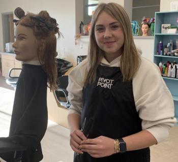 BRHS junior Magen Burge is pursuing a career in cosmetology and is enrolled at Bath Regional Career and Technical Center. BILL PEARSON/Boothbay Register