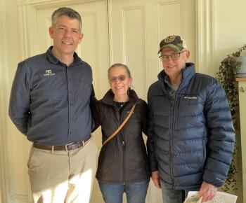 Coastal Rivers Executive Director Steven Hufnagel with Ken and Judith Woodward at the completion of the sale of their property. Courtesy of Coastal Rivers
