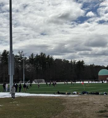 While watching their son’s Bates College rugby team play at Bowdoin College, the authors couldn’t help but notice some interesting birds, including fish crows. Courtesy of Allison Wells #bird-column, #birds, #maine, #boothbay register, #jeff and allison wells, #bates college, #bowdoin college, #fish crows, #rugby