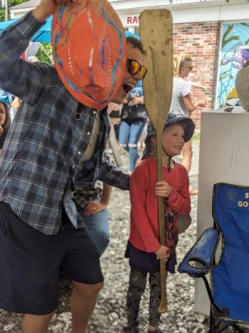 This year’s “Spirit Paddle” prize for the paddlers showing the most fun and flare went to two families: the Hendersons and the Larner-Lewis family. CANDI JONETH/Boothbay Register