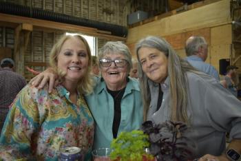 Visiting from MA : Martha Scott of Lexington and from Boston: Kate Trainor and Karen Kohler. LISA KRISTOFF/Boothbay Register