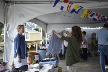 Maine Lobstermen’s Association was on the dock with T’s, sweatshirts, and ball caps for sale. LISA KRISTOFF/Boothbay Register