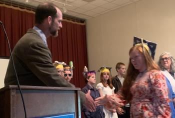 Shannon Adkins was one of 10 Edgecomb Eddy sixth grade graduates June 14 during the annual graduation ceremony. BILL PEARSON/Boothbay Register