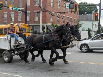 Woodfield Farm provided wagon rides, children painted rocks, artists and civic organizations lined Main Street, and galleries featured their shows. CANDI JONETH/Boothbay Register