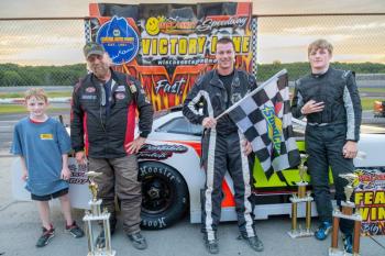 Pro Stock top 3, from left: Jr. Official Noah Das, Charlie Colby, Nick Hinkley and Dan McKeage Jr. Jasen Dickey Photography