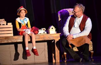 Andrew Luke) talk about their life ahead during the Y Arts production at the Opera House. KEVIN BURNHAM/Boothbay Register