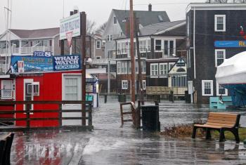 The tide came into local parking lots during the January storms. STEVE EDWARDS/Boothbay Register