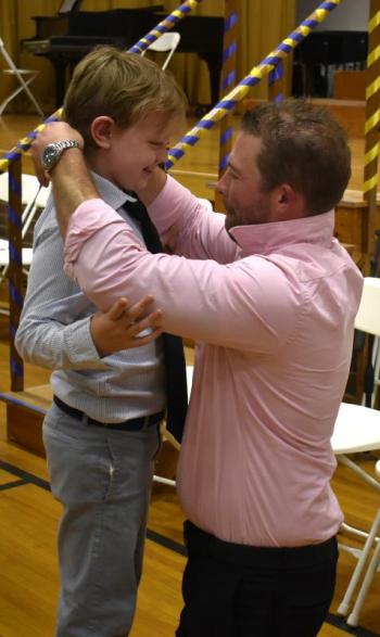 Getting help at the Grand March. FRITZ FREUDENBERGER/Boothbay Register