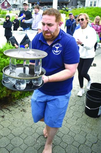 The server shuffle during Windjammer Days. FRITZ FREUDENBERGER/Boothbay Register