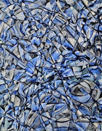  Abstract Painting: Gerd Koehler "Blue Indigos."