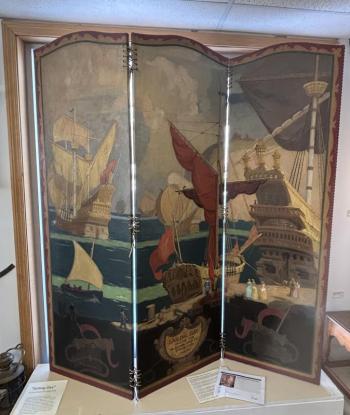 The pièce de résistance: hand-painted screen, 1931 by Carroll Thayer Berry. The pièce de résistance: hand-painted screen, 1931 by Carroll Thayer Berry.