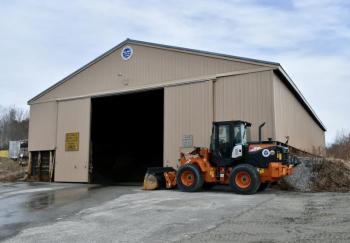 The storage building for winter salt and sand on Walker Road that contractor Jack Shaw has offered to sell the town. PHIL DI VECE/Wiscasset Newspaper