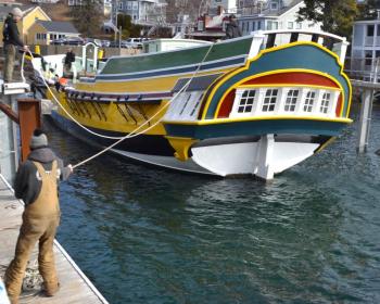 The Eleanor launches March 13 at Bristol Marine in Boothbay Harbor. FRITZ FREUDENBERGER/Boothbay Register