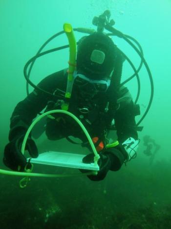 A Bigelow Laboratory researcher collects data on Maine kelp forests for a project funded by Maine Sea Grant. Several legislators recently announced efforts to re-fund Maine Sea Grant after its federal award was cut. Courtesy of Bigelow Laboratory