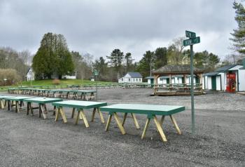The flea market, closed since 2023, has many improvements, including new vendor tables and a gravel parking area. PHIL DI VECE/Wiscasset Newspaper
