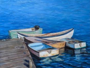 Carolyn Gabbe: "Morning Tie Ups" - oil.  Courtesy of BRAF