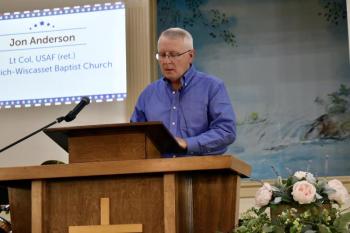 Jon Anderson, Lt Col., U.S. Air Force shares his thoughts on Memorial Day's meaning. PHIL DI VECE/Wiscasset Newspaper