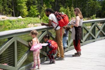 A family enjoying Maine Days in 2024. Courtesy of Coastal Maine Botanical Gardens