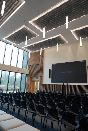 An interior view of the Harold Alfond Center for Ocean Education and Innovation. Courtesy of Bigelow Laboratory for Ocean Sciences