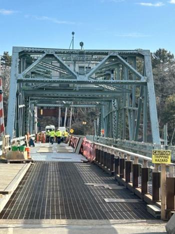 Construction on the Southport bridge. File photo
