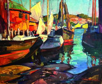 William Lester Stevens "Harborfront, Cape Ann," oil on canvas, 25" x 30."  Courtesy of the artist