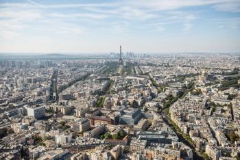 An aerial view of Paris, France. Courtesy of Palmyre Roigt