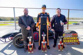 Wicked Good Outlaw Victory Lane, from left: James Osmond, Brody Whorff and Jamie Young. Jasen Dickey Photography Wicked Good Outlaw Victory Lane, from left: James Osmond, Brody Whorff and Jamie Young. Jasen Dickey Photography