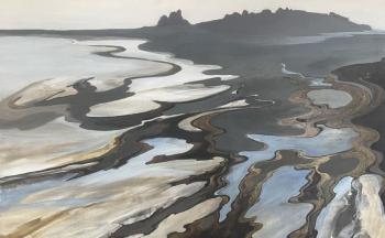 {Pam Cabanas "Across the Bay" - acrylic and watercolor. Courtesy of BRAF