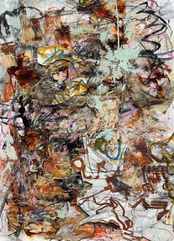 A juried show of works by MAG artist members is on exhibit in the second floor gallery. Shown here is Cross Currents by Kathryn Shagas of Belfast. A juried show of works by MAG artist members is on exhibit in the second floor gallery. Shown here is Cross Currents by Kathryn Shagas of Belfast.