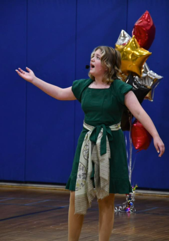 Violet Baldwin giving it all in a song. Leah Plummer photo Violet Baldwin giving it all in a song. Leah Plummer photo