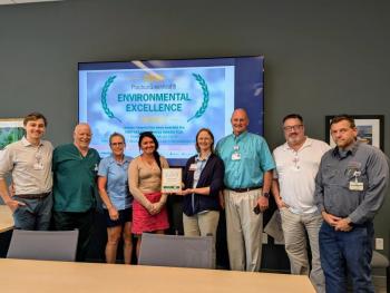 MaineHealth Sustainability Manager Michael Arsnow with Members of the MaineHealth Lincoln Hospital Sustainability Committee including Alan Littlefield, Mona Buffum, Kristina Verney, Kari London, Brooks Betts, Tom Elmer and Brent Hallowell. 