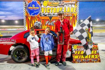 Max Parlin and Jr. Officials Marley and Maverick Carter in Victory Lane. Jasen Dickey photo Max Parlin and Jr. Officials Marley and Maverick Carter in Victory Lane. Jasen Dickey photo