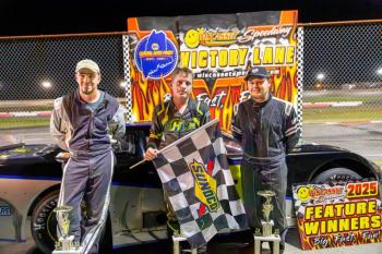 Late Model Top 3, from left: Frank Moulton, Daniel Harding and Jon Emerson. Jasen Dickey photo