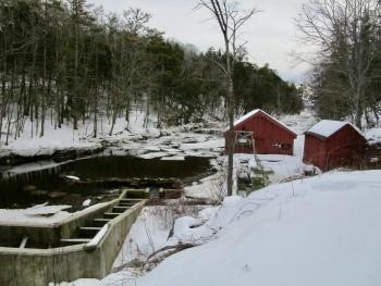 The alewives fishway and historic fish house on Nequasset Brook. PHIL DI VECE/Wiscasset Newspaper