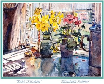 Elizabeth Palmer - "Bab's Kitchen" - is among the artist's works in the April show at the Bremen Library. Courtesy of the venue