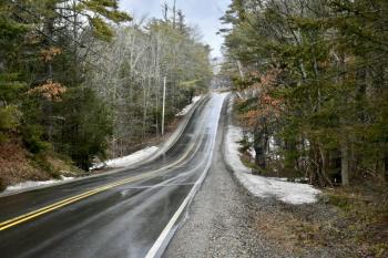 Shown is the section of Route 127, Woolwich where MaineDOT plans to install a new, larger culvert.  The state route is a major thoroughfare for commuters. PHIL DI VECE/Wiscasset Newspaper
