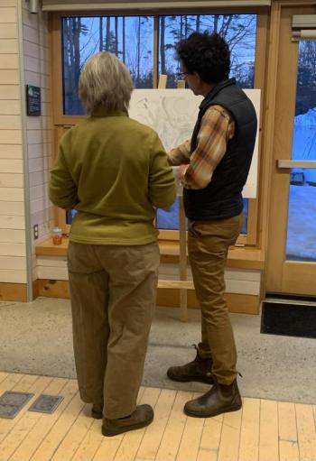 Guests check out the proposed designs. ISABELLE CURTIS/Boothbay Register