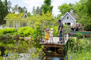 A family taking in one of the many gorgeous views at Coastal Maine Botanical Gardens. Photo Credit: Coastal Maine Botanical Gardens