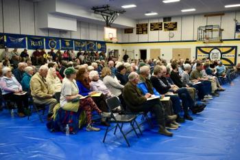 A little over 200 voters turned out for Woolwich's annual town meeting, a little less than 10 percent of the community's registered voters. PHIL DI VECE/Wiscasset Newspaper