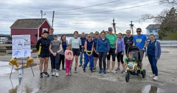 Participants gather to raise money and awareness despite the overcast weather. Courtesy of Leah Campbell 