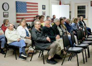 Residents await the select board’s decision Wednesday evening. PHIL DI VECE/Wiscasset Newspaper