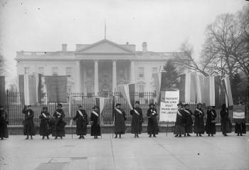 Suffragettes picketing outside the White House 1917. Courtesy of the candidate