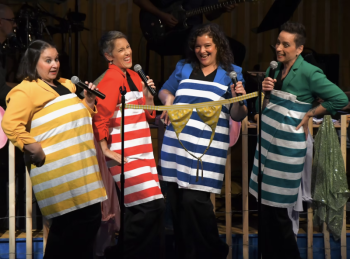 "The Bikinis" stars Emily Mirabile, Rebecca Rinaldi, Victoria Hamilton and Kelly Caufield. Show opens July 10 for six shows with a a live back up band. Leah Plummer photo
