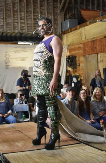 Earl Brewer secures the Judge's Choice Award with his Medusa-inspired outfit made from lobster shells and tails. ISABELLE CURTIS/Boothbay Register