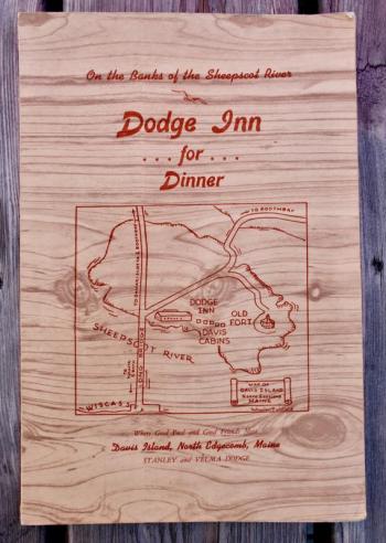 A menu from the Dodge Inn restaurant once located on the banks of the Sheepscot River in North Edgecomb..
