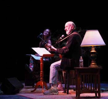 Noel Paul Stookey and daughter A.S. Aubrey at the Camden Opera House Aug. 1. Tickets available now! Photo: Anna Rubicon