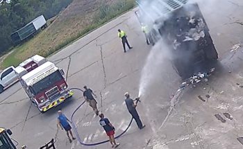 Fire in a trash trailer 