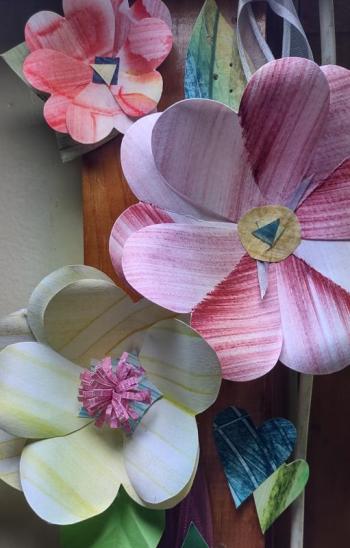 Visitors to the Wiscasset Art Walk on Aug. 27 are invited to make their own paper flowers with book artist Joelle Webber. Photo artist provided