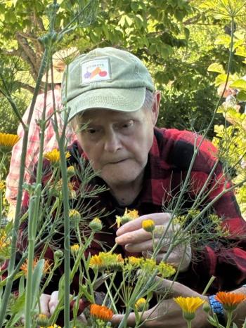 Weston Wotton volunteers each week at the Coastal Maine Botanical Gardens caring for plants. Photo courtesy of DSP support staff
